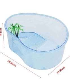 Aquarium pour tortue aquatique bleu transparent avec dimensions