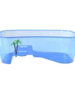 Bac a Tortue d Eau Transparent Avec Plateforme couleur bleue