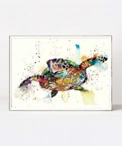 Dessin de Tortue au Style Nordique Multicolore