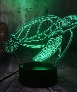 Lampe 3D Tortue de Mer Tactile Verte