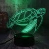 Lampe 3D Tortue de Mer Tactile Verte