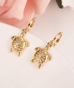 boucles d'oreilles tortue à strass
