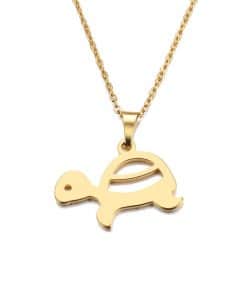 collier tortue or épuré et chic