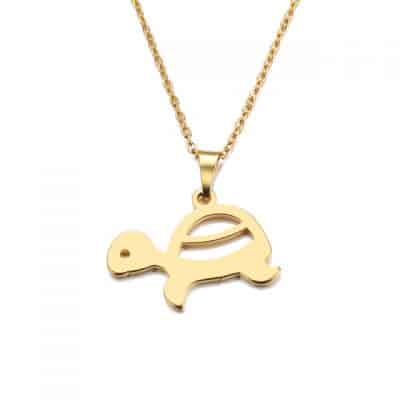 collier tortue or épuré et chic