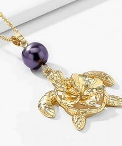 Collier tortue avec perle polynésienne