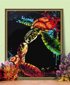 peinture tortue kit complet accroché au murde mer finie peinture acrylique diy coloriage de tortue facile