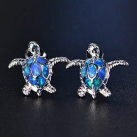 bijoux tortue cristal bleu