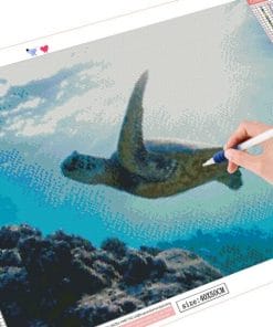 peinture diamant art tortue marine