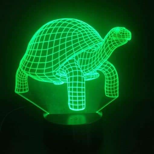 lampe 3D tortue à carapace verte