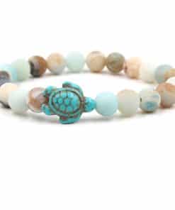 bracelet tortue perles marbrées couleur des coraux