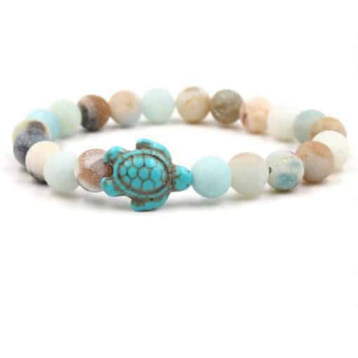 bracelet tortue perles marbrées couleur des coraux