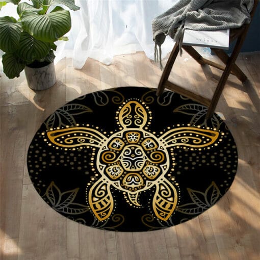 dessin de tortue maorie tapis de sol