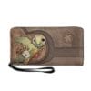 Portefeuille long tortue cuir femme multi-compartiments