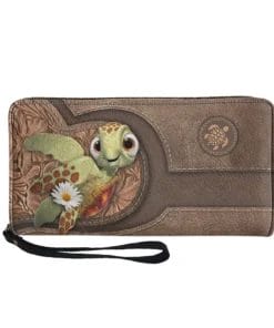 Portefeuille long tortue cuir femme multi-compartiments