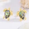 Boucles d'oreille tortue creoles ocean dorees