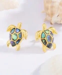 Boucles d'oreille tortue creoles ocean dorees