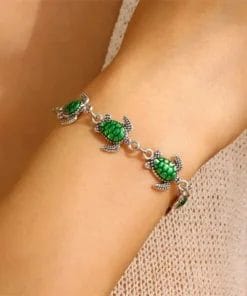 Bracelet tortue de mer perles turquoise pour femme