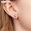 Boucles d'oreille tortue pendantes cristal bleu