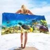 Serviette de plage tortue de mer ronde 150 cm