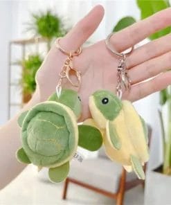 Porte-Cles Tortue Argente Double Anneau Extensible