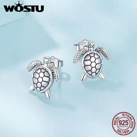 Boucles d'oreille tortue turquoise style boheme