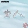 Boucles d'oreille tortue de mer email colore