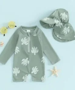 Rash guard tortue enfant manches longues protection UV