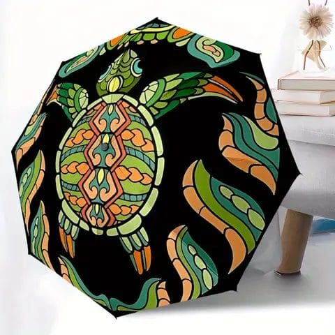 Parapluie tortue mandala zen pliant toutes saisons