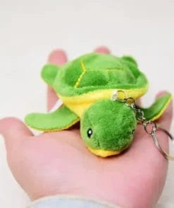 Porte-cles tortue metal emaille bleu ocean