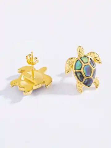 Boucles d'oreille tortue nacre coquillage naturel