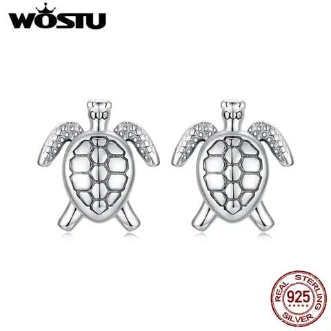 Boucles d'oreille tortue de mer argent 925 puces