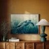 Toile imprimee tortue de mer recif corallien 30x40cm