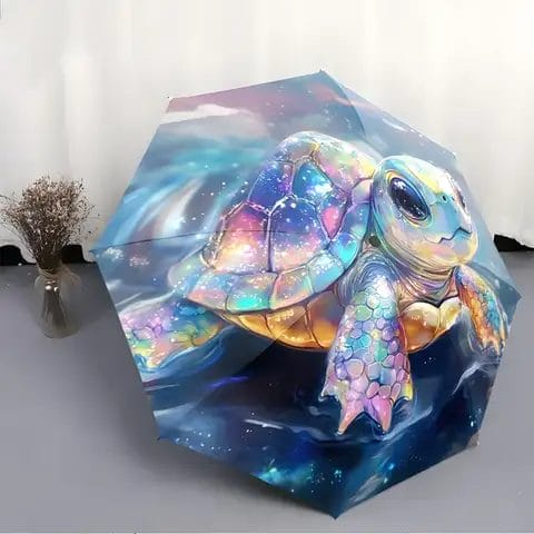 Parapluie tortue cosmique colore pliant automatique